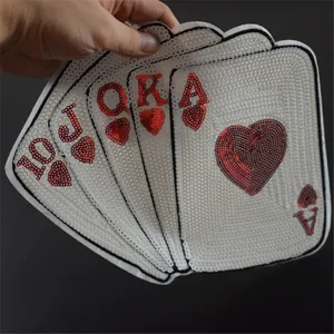 Clothing Women Shirt Top Diy Flower Patch A Playing card Sequins deal with it T-shirt girls Iron on Patches for clothes Stickers