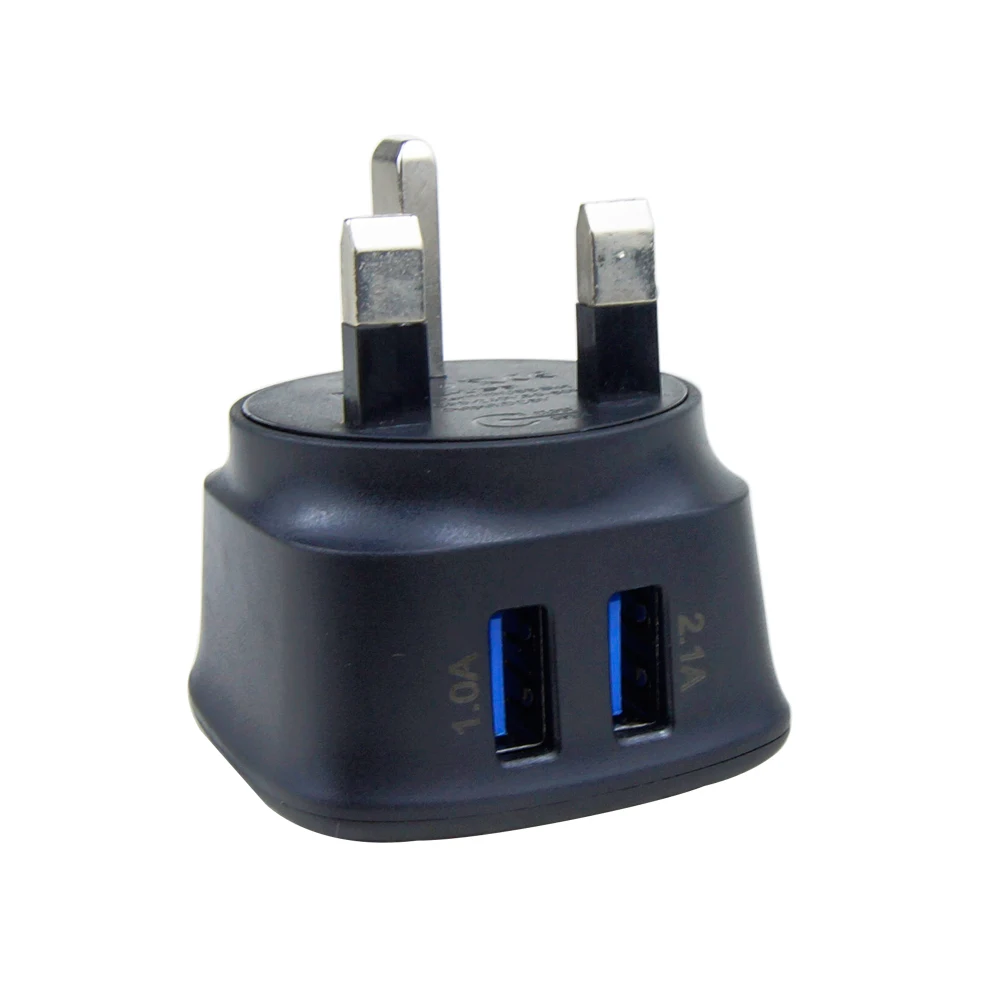 Вилка Великобритании съемная 2 USB 5V 2.1A портативное Сетевое зарядное устройство