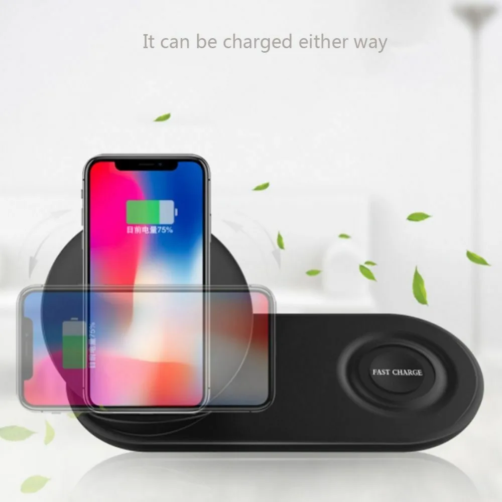 Быстрое беспроводное зарядное устройство Qi для Samsung Galaxy S9 S8 Gear S3 Watch Pad и держатель