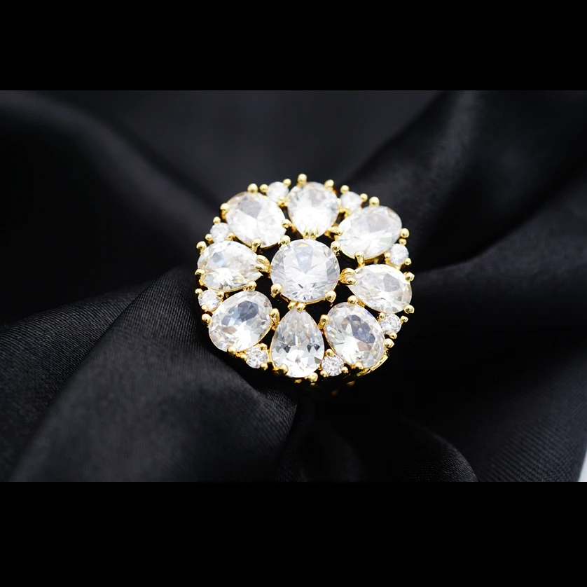 Yunkingdom сверкающие ювелирные изделия большие золотые кольца для женщин влюбленных