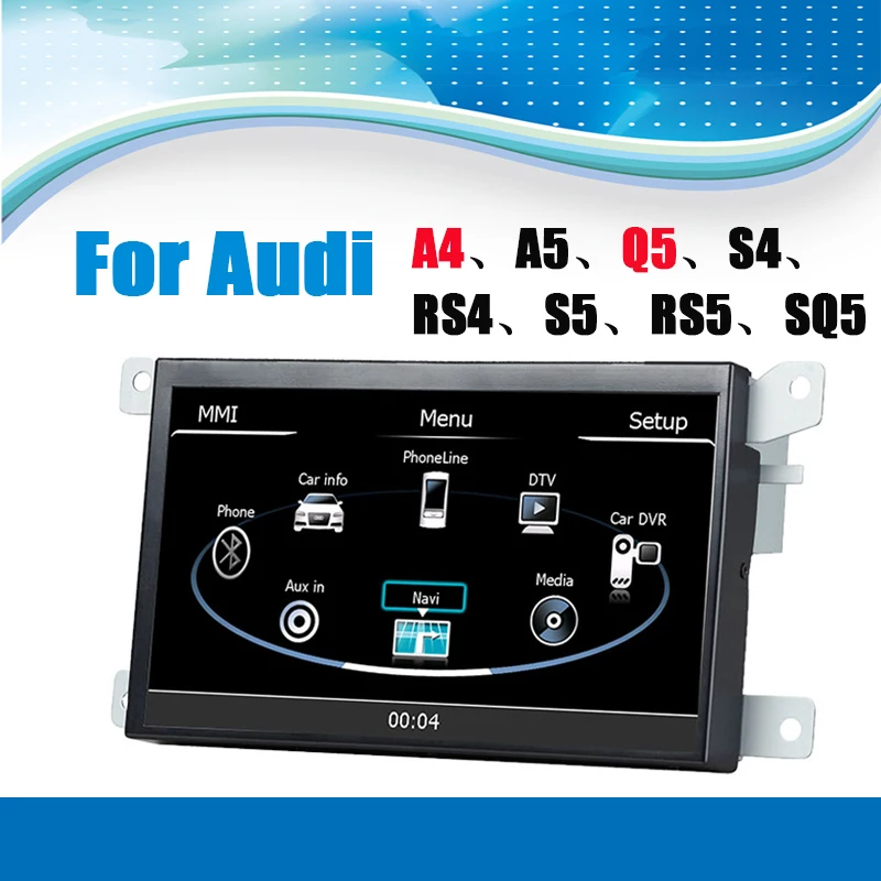 Для Audi A4 Автомобильная навигационная система GPS аудио плеер Видео с bluetooth