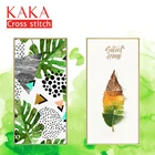 Набор для вышивки крестиком KAKA, наборы для вышивки с напечатанным рисунком, холст 11CT, домашний декор для садового дома, 5D растения лист
