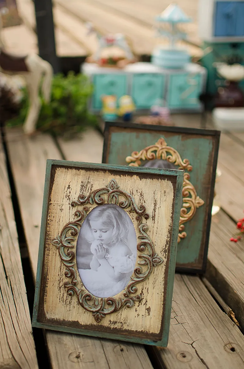 Бесплатная доставка! 2 шт./лот прочная деревянная фоторамка в винтажном стиле с
