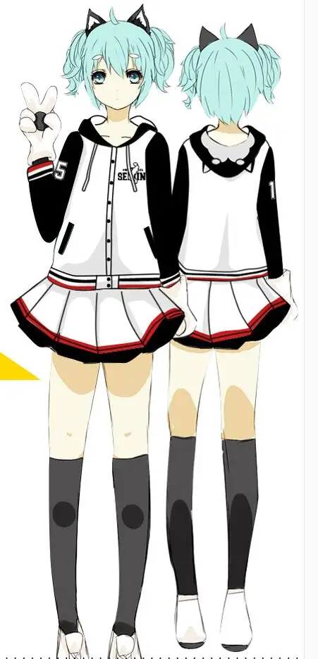 Kuroko no Basuke, Баскетбол куроко корзина Tetsuya № 2 SEIRIN 15 уши Лолита панк-юбка карнавальный костюм с капюшоном бейсбольная куртка