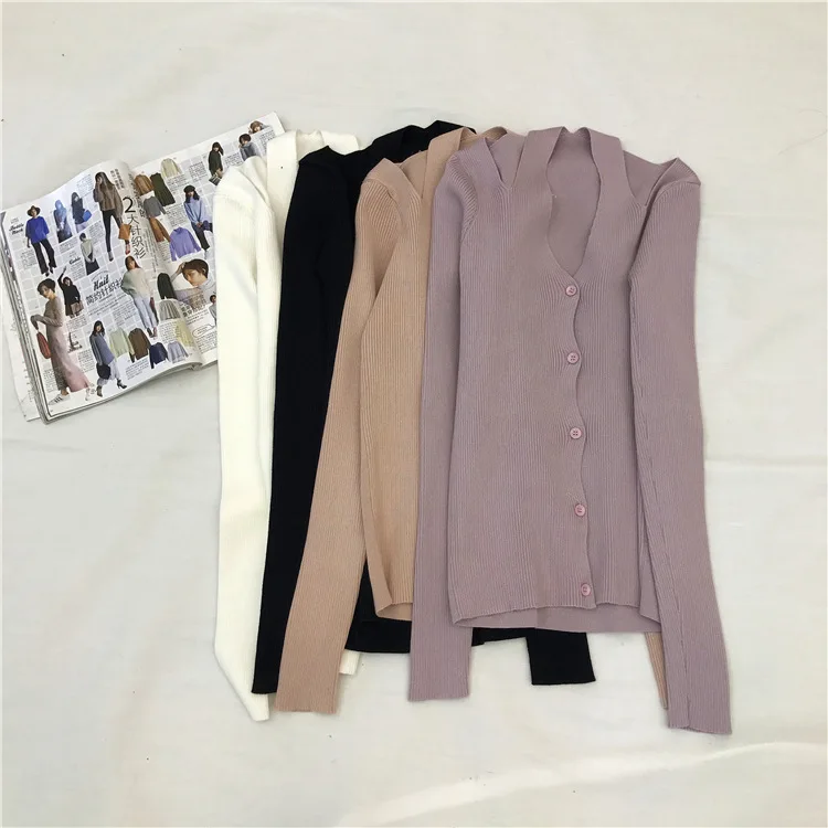 V-neck Off-shoulder knitted sweater women sexy Cardigans female |