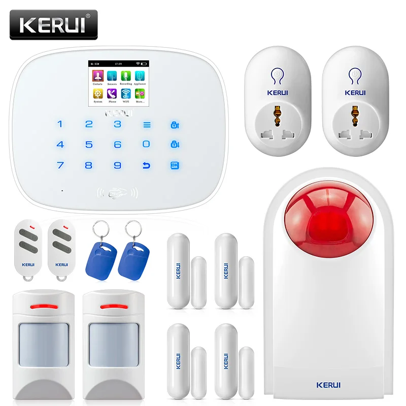 kit 2 KERUI W193 3g wifi PSTN GSM домашняя охранная система Alarme комплекты белый lcd 2,4 дюймов TFT цветной экран дисплей сигнализация s - Цвет: kit 2