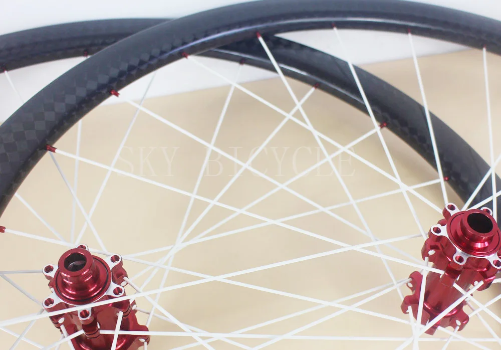 29&quot Straight pull XC bike wheel 30mm x 25mm MTB cross country tubeless carbon bicycle wheelset white spokes 12k glossy 24 holes|bicycle