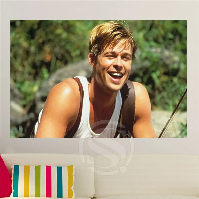 Творческая Пользовательские Брэд Питт Home Decor Плакат Стикер Стены БЕСПЛАТНАЯ