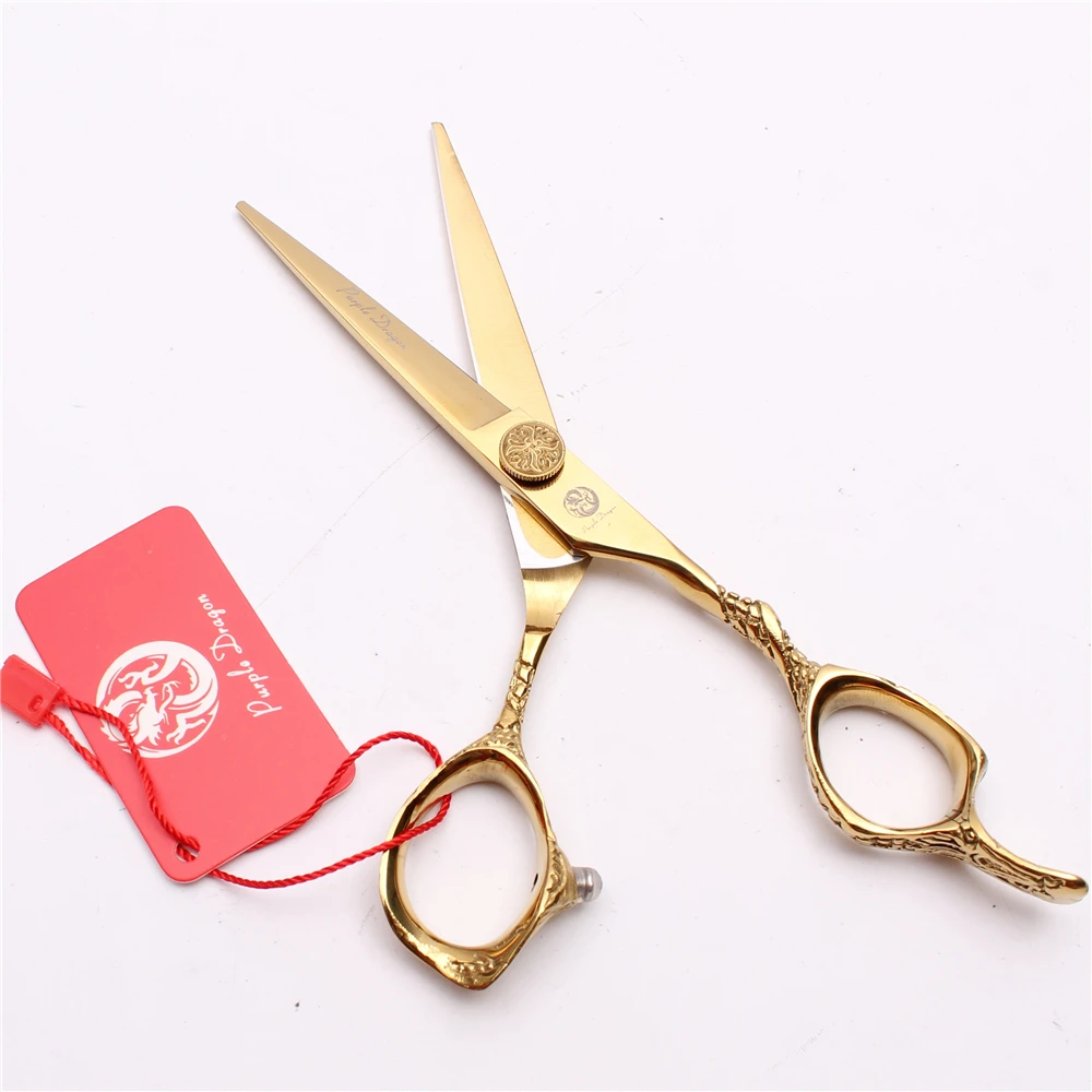 6 inch 17.5cm Professional 440C Gold Color Cutting Scissors Thinning Shears Hairdressing Hair | Красота и здоровье