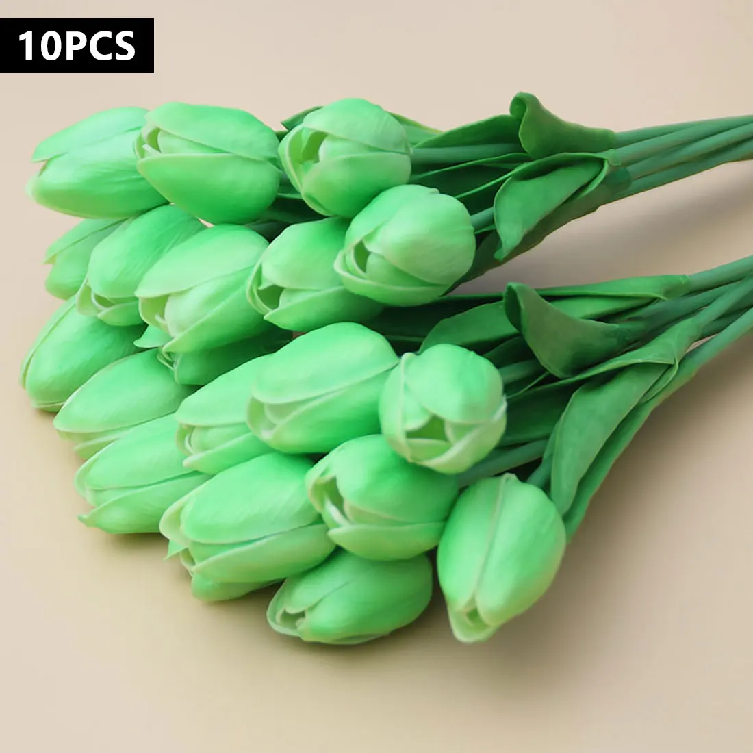 Green 10 шт./лот, искусственный мини тюльпан, настоящий свадебный букет, искусственные цветы из шелка для украшения дома, вечерние - Цвет: Green