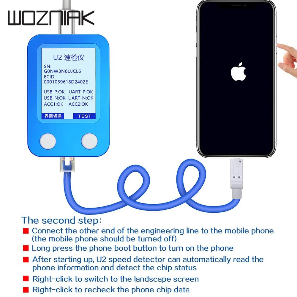Новый тестер чипов JC U2 прибор для ремонта кодов IPhone 11 11pro max Xs Max/Xs/XR/8Plus/8/7Plus // 6S/6/Φ |