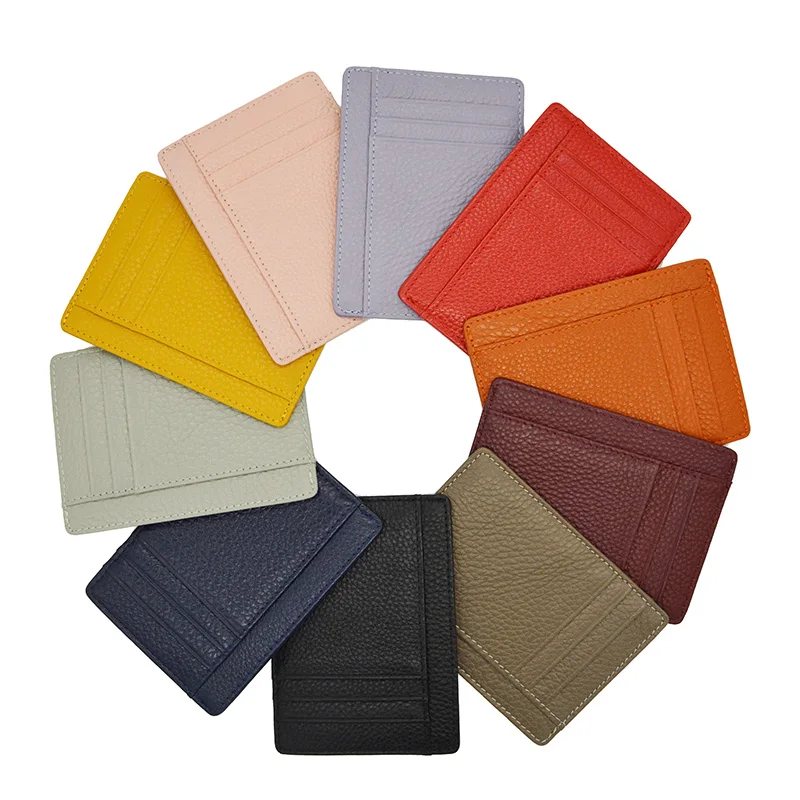 Тонкий чехол для карт из 100% натуральной бычьей кожи 9 отделений размера плюс