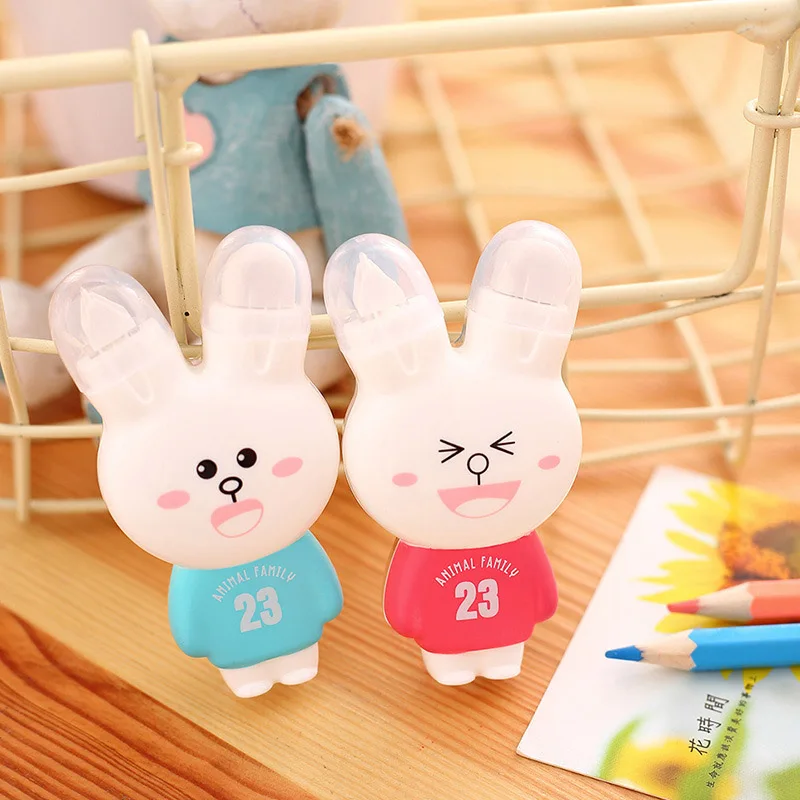 Kawaii Милая мультяшная коррекция лента кролик креативная с двойными ластами