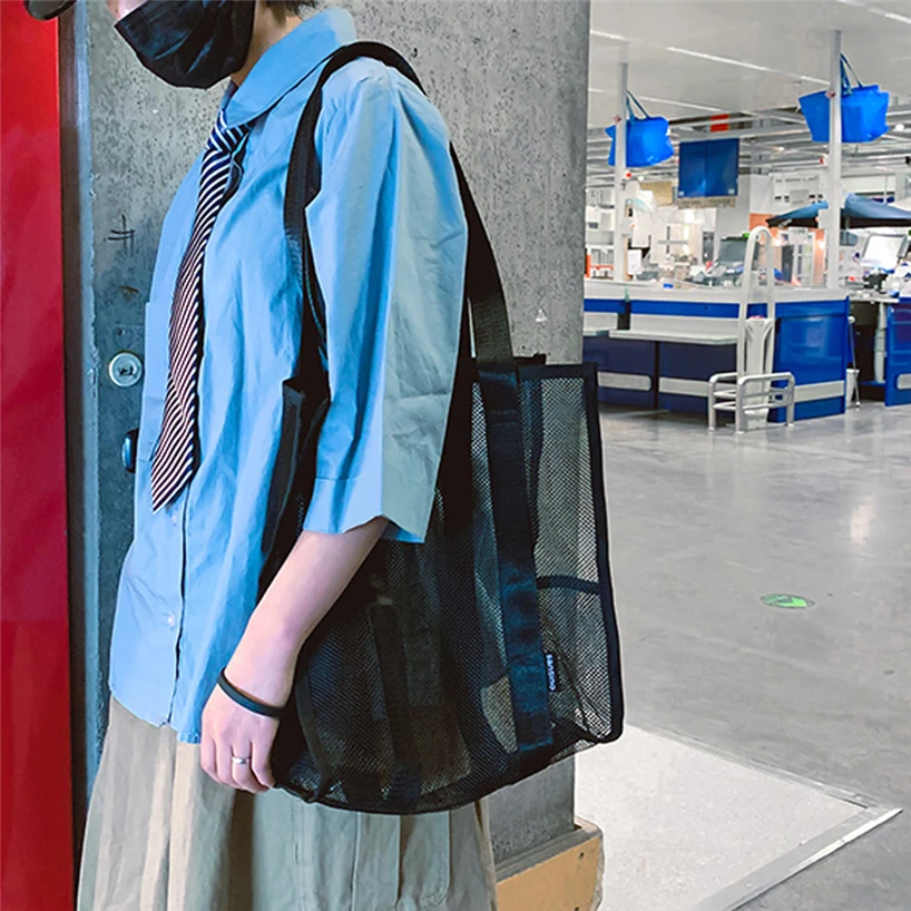 Aelicy Повседневная Сумка-тоут женская прозрачная сетчатая сумочка мужская