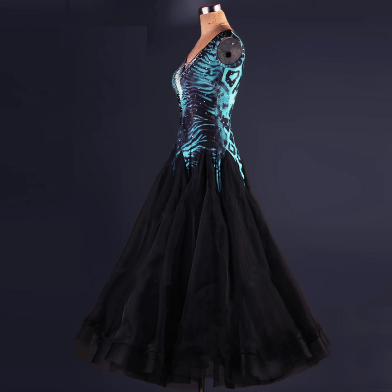 Женское платье для бальных танцев Waltz леопардовая блестящая Алмазная