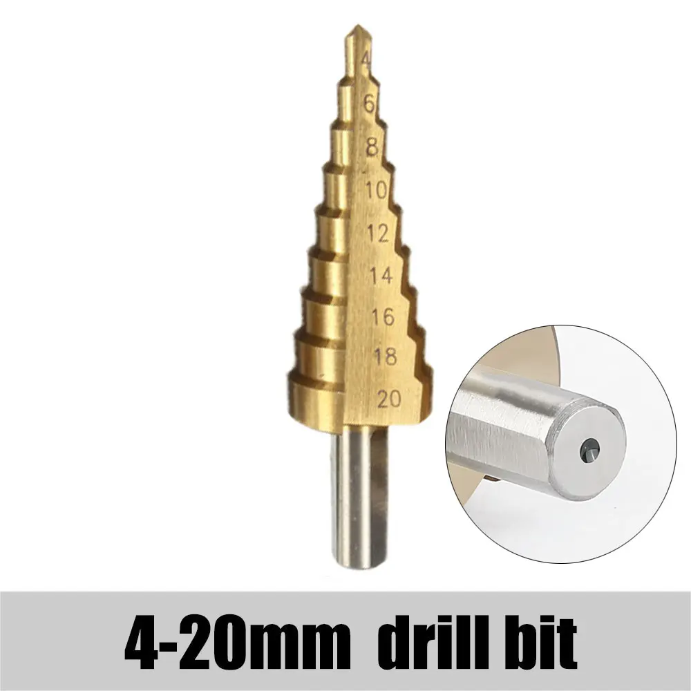 4-20mm Triangle Vastar HSS стальная титановая ступенчатая сверла 3-12 мм 4-12 мм 4-20 мм ступенчатая конусная Cutt инструменты металлический сверло Набор для деревообработки дерева - Цвет: 4-20mm Triangle