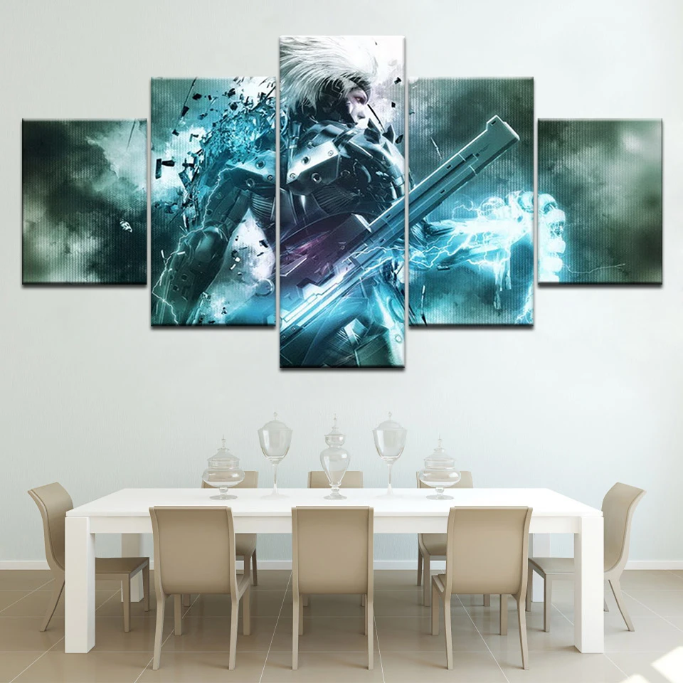 

Metal Gear Rising: Revengeance HD game Wallpapers 5 Panels modern Modular Poster art Canvas painting for Living Room Home Decor