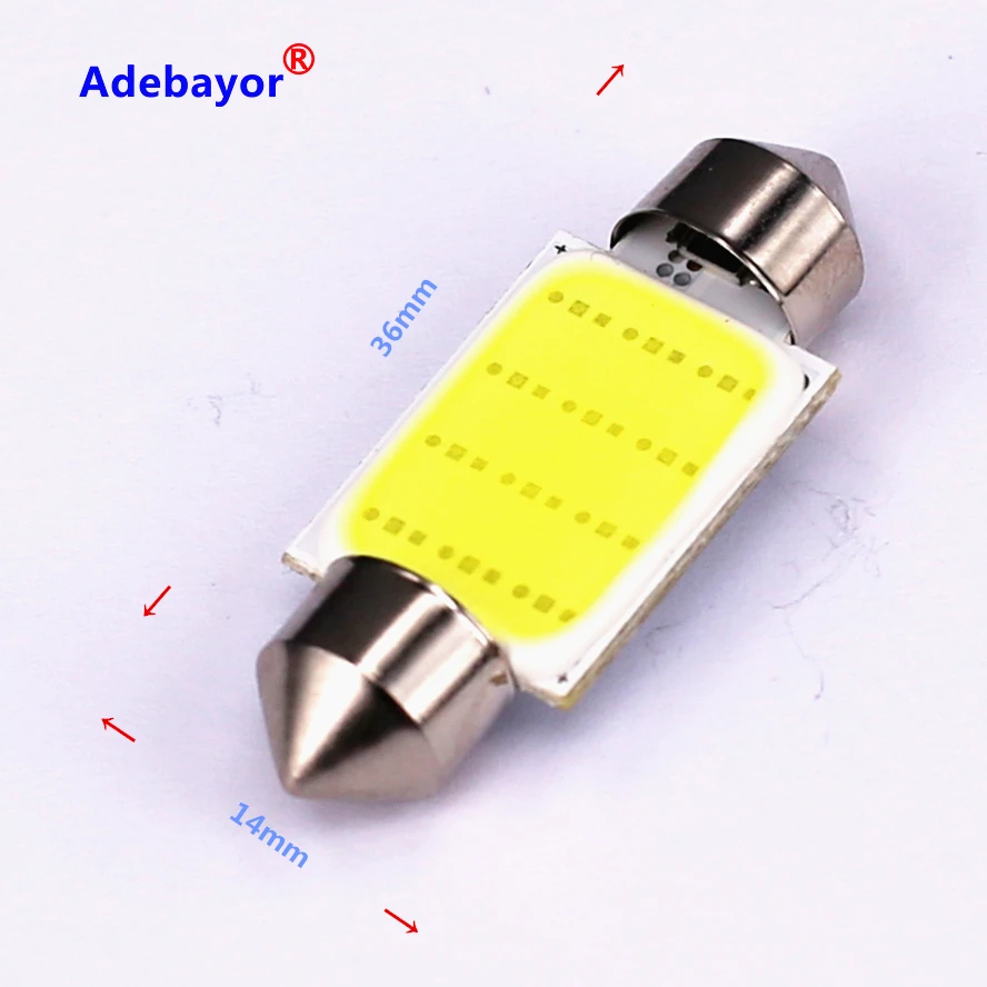 20x31 мм 36 39 42 C5W Автомобильный светодиодный фестон светильник COB 12 чипов авто супер