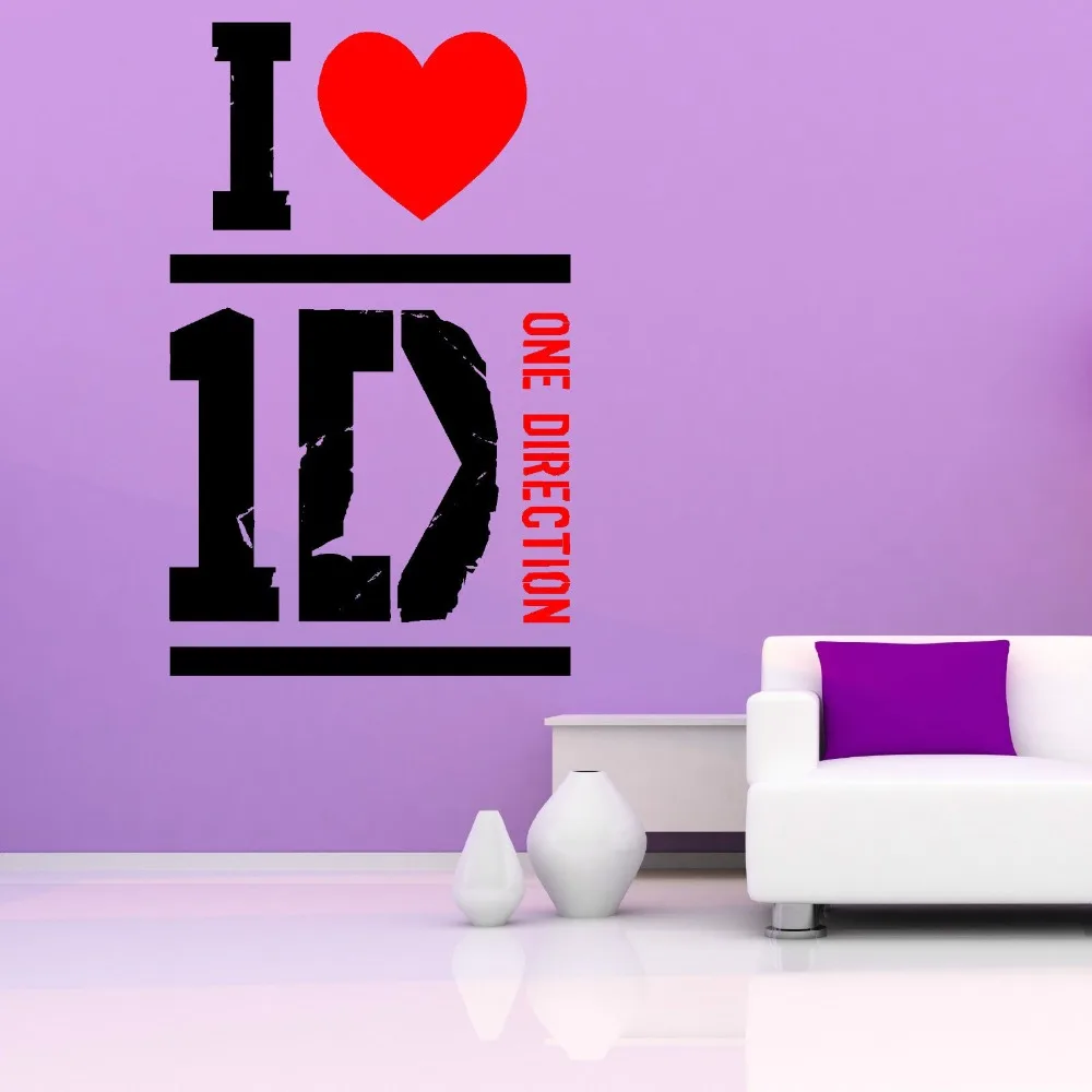 N187 I LOVE ONE DIRECTION 1D музыкальный тематический Декор Adesivo Настенный декор настенные