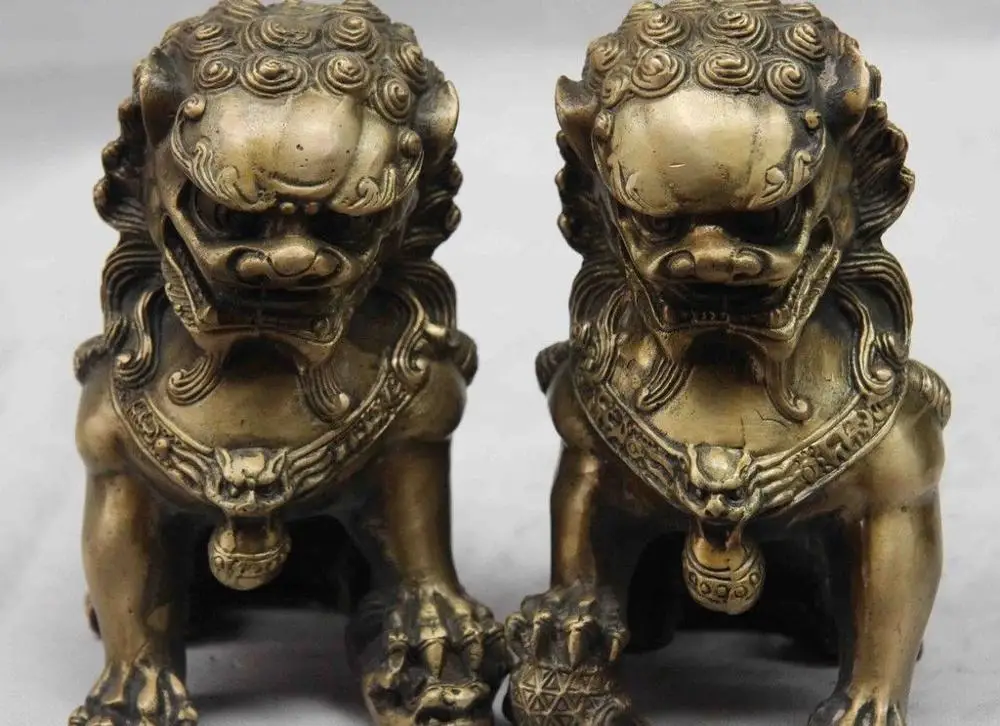 Бесплатная доставка пара размером 17 см цвет фэн-шуй городской дом сглаза собака