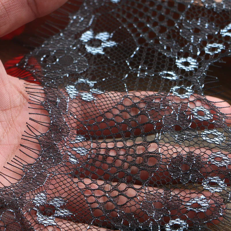 Кружевная ткань с черными ресницами 3 м/партия декоративные мягкие нейлоновые