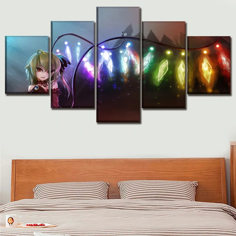 Холст постеры домашнее декоративное настенное искусство 5 шт. аниме Flandre Scarlet Girl