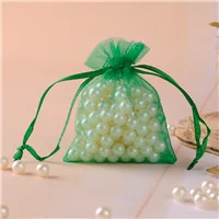 9x12 cm Смешанные цвета подарок с ювелирными изделиями и органзой сумки мешочек из прозрачной органзы рекламные подарки индивидуальный Логотип Сумки 100 шт./лот - Цвет: Green