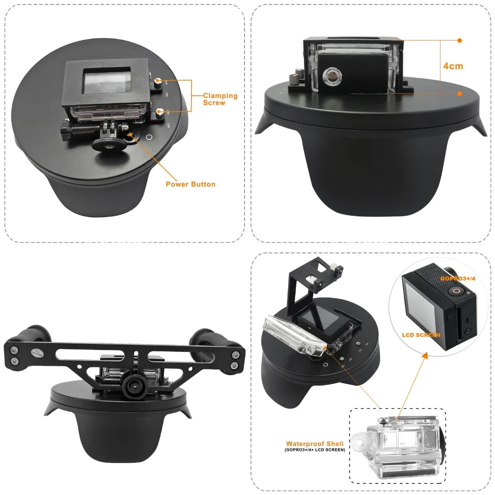 6 дюймовый объектив для дайвинга с фоторазъемом Gopro Hero 3 + 4 увеличенным