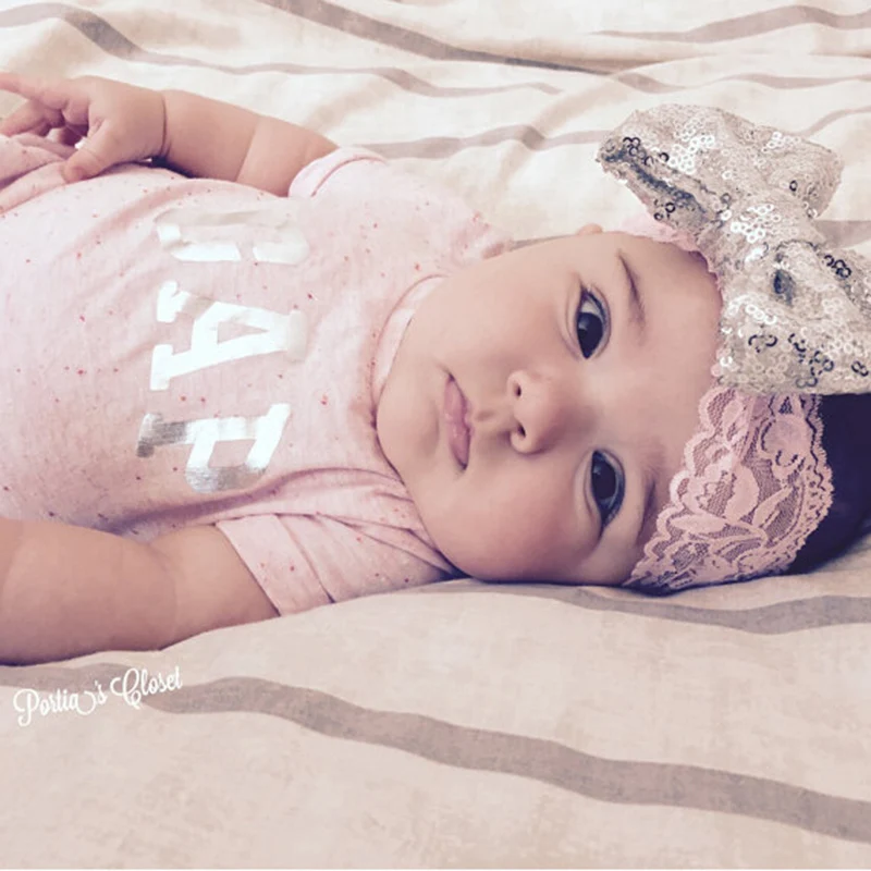 10 шт./лот ручная работа большой бант Кружевная повязка на голову для