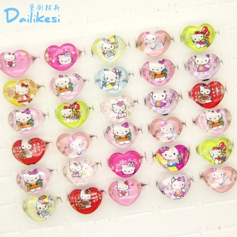 10 шт. Ювелирное кольцо оптом много анимация мультфильм детей Hello Kitty KT кошка