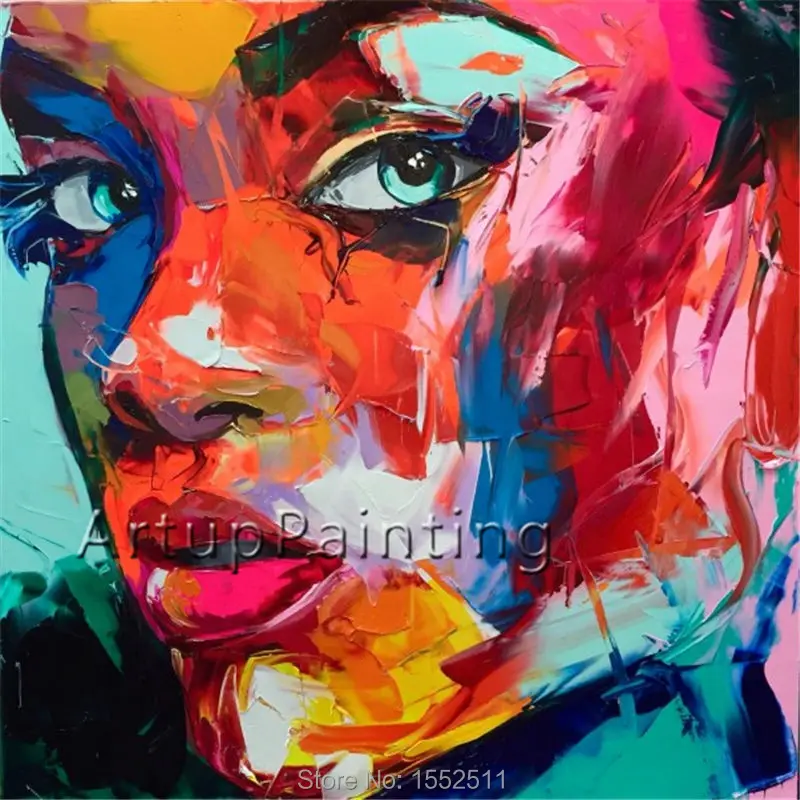 Francoise Nielly Палитра для портрета нож лица картина маслом импасто рисунок на холсте