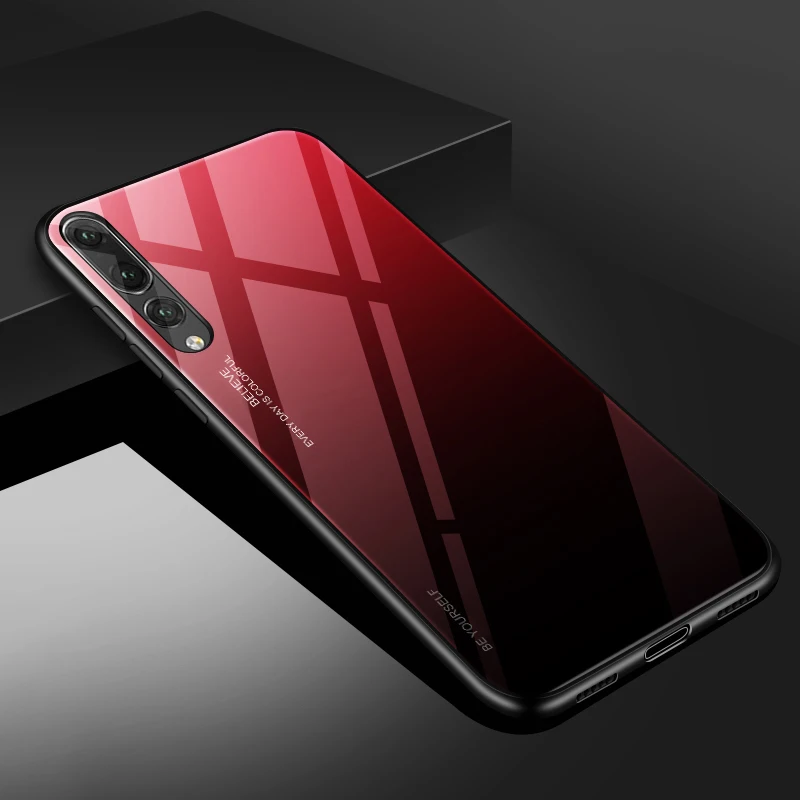 Color 05 50 шт./партия, градиентная Задняя стеклянная крышка для huawei P20 P20Pro Lite P30 Pro P30Lite, защитная пленка для телефона, закаленное стекло, чехол - Цвет: Color 05