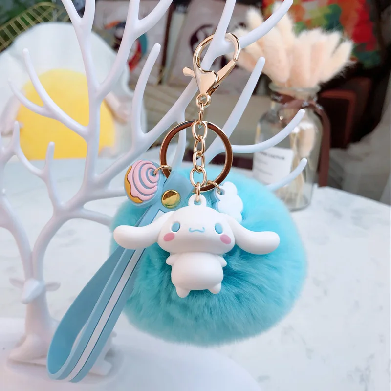 Аниме Моя Мелодия пудинг Cinnamoroll Собака Кошка меховой шар брелок милые животные плюшевый брелок сумка амулет подвесной брелок для девочек