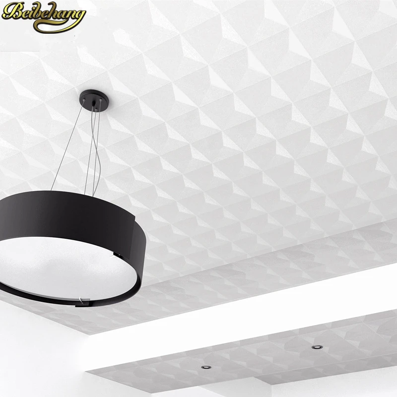 Потолочные 3D обои beibehang из золотой фольги рулон геометрических обоев с белыми