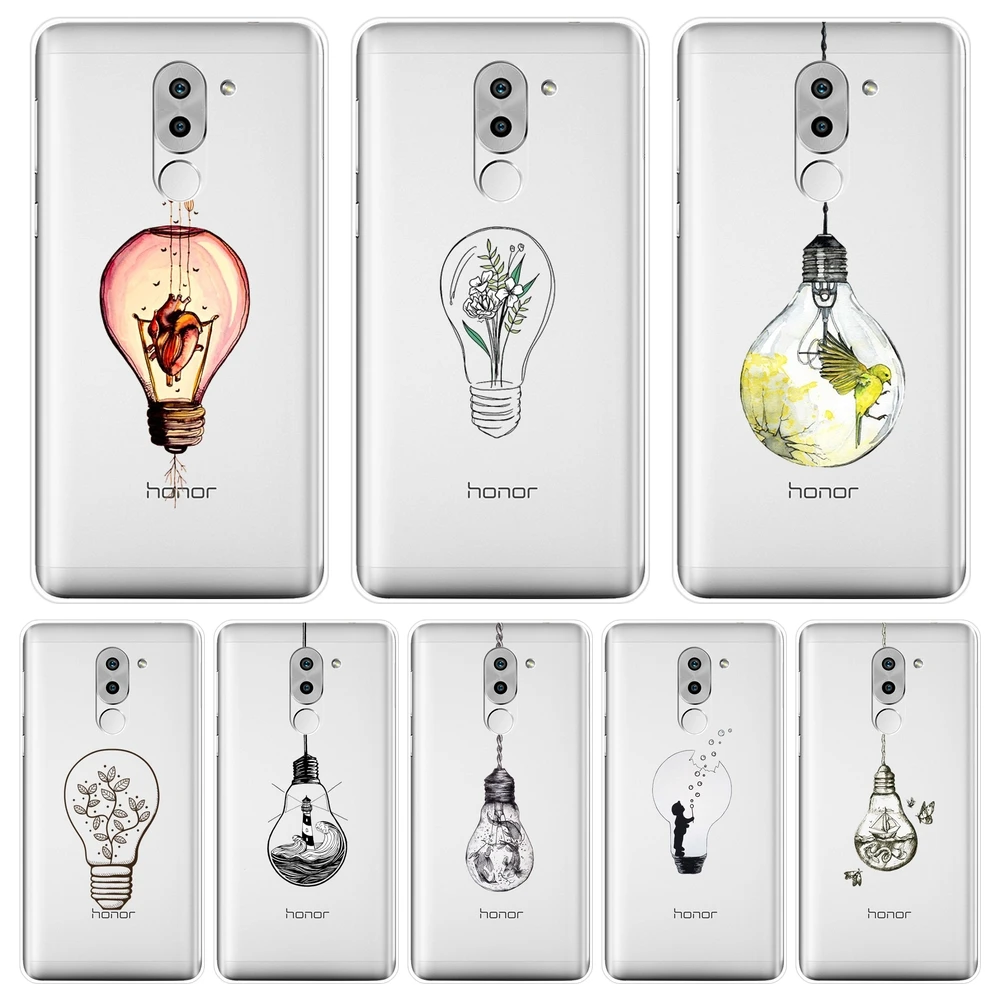 Чехол для Huawei Honor 4X 5A 5X 6 6X мягкий силиконовый чехол с рисунком цветов легкой рыбы