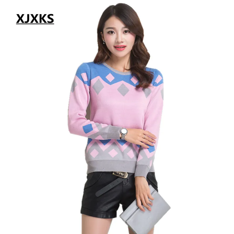 XJXKS women's pullovers sweater autumn and winter fashion pullover women heap slim basic jumper shirt | Женская одежда