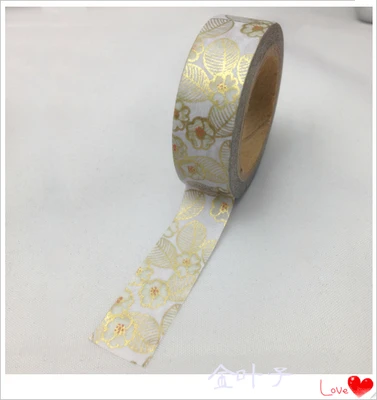

High quality golden washi paper tape 15mm*10m/golden leaves japan masking washi paper tape