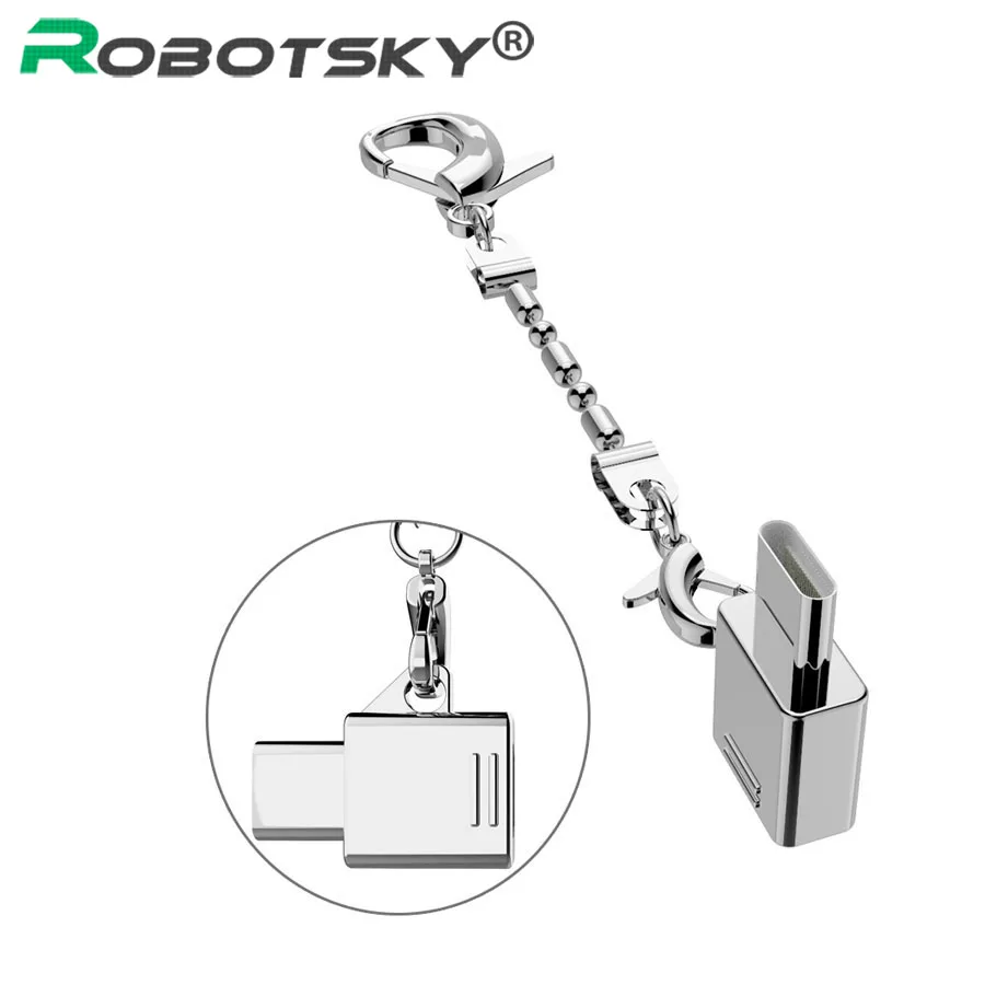Металлический адаптер Robotsky USB Type C с Micro на 3 1 OTG конвертер для Xiaomi 4C Mi5 Samsung S8 Huawei P9 LG
