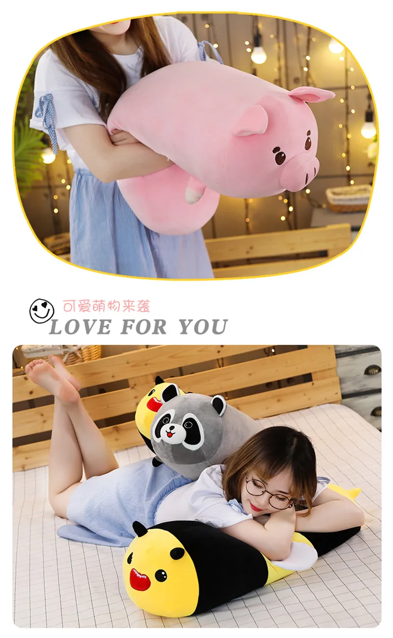 Милые животные плюшевые игрушки мягкие Kawaii животные мультфильм Единорог панда морской лев Длинная Подушка прекрасный подарок для детей Детские
