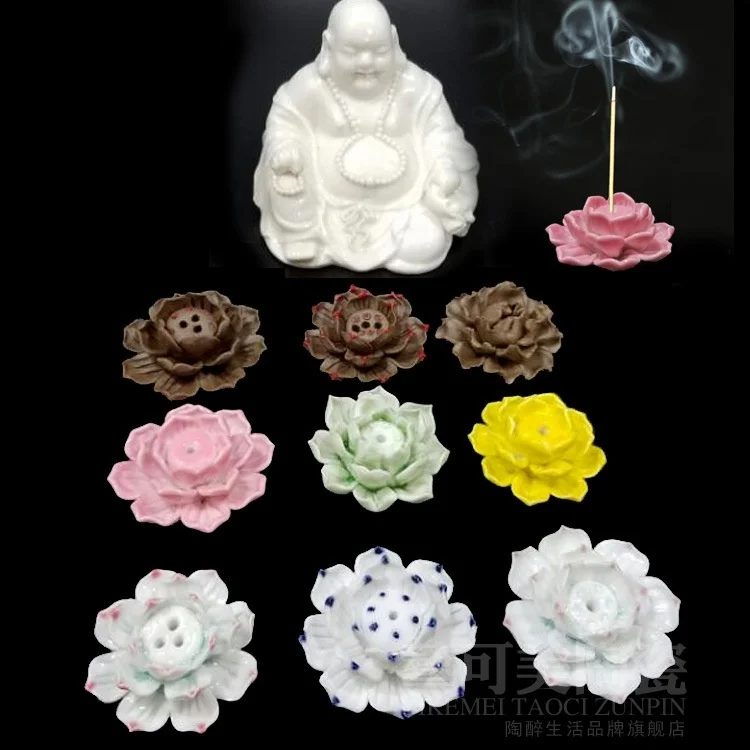 Держатель для благовоний Jingdezhen|incense holder|lotus incenseceramic lotus |
