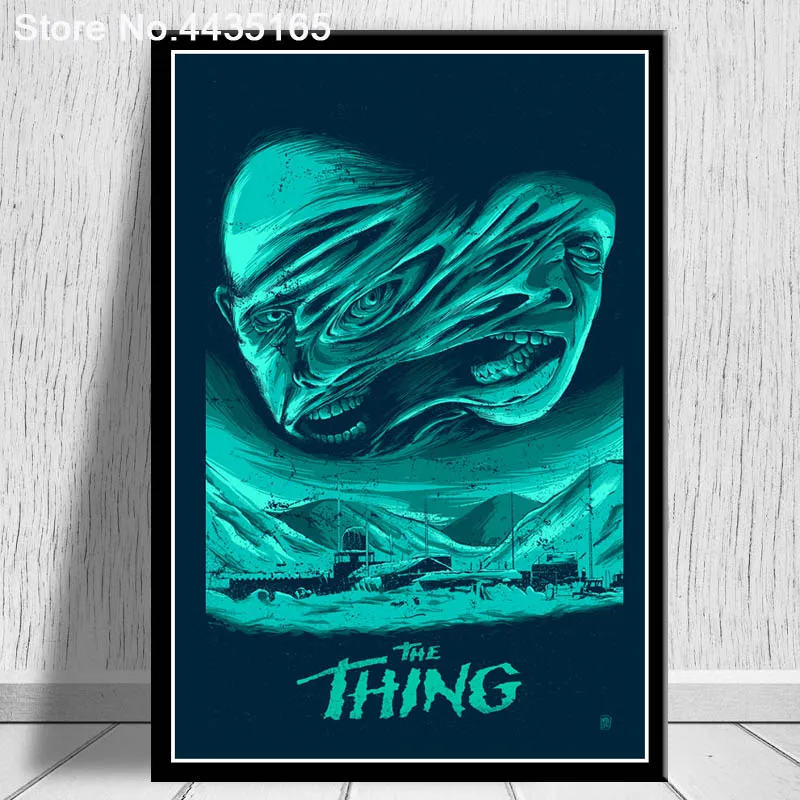 Тёмно-синий The Thing плакат 1982 классический фильм Джон Карпентер плакаты и принты на холсте настенная художественная картина для гостиной домашний декор - Цвет: Тёмно-синий