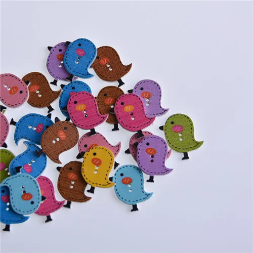 colorful chicken 50 шт смешанные животные 2 отверстия деревянные Кнопки для скрапбукинга ремесла DIY Детские аксессуары для шитья одежды пуговицы украшения - Цвет: colorful chicken