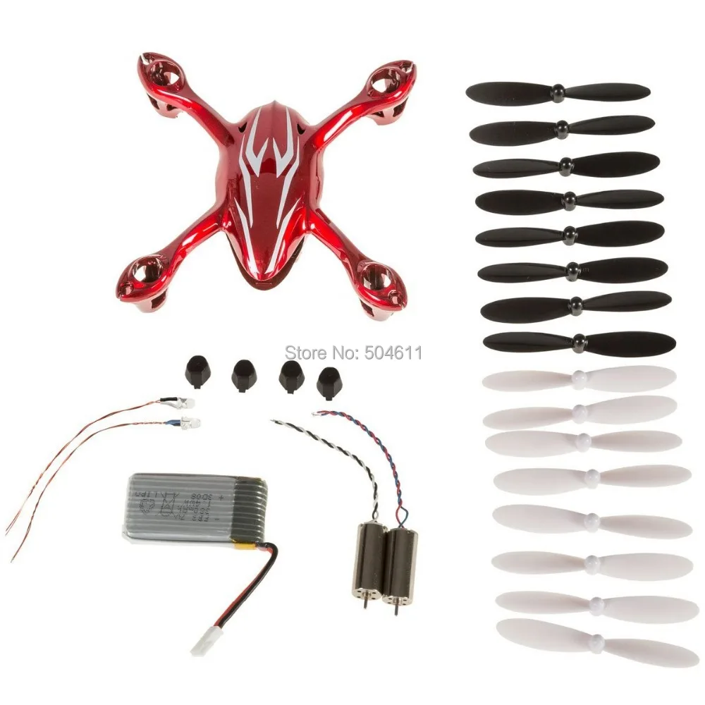 Обновленный корпус для квадрокоптера EBOYU Hubsan H107C X4 RC красный/белый аварийный