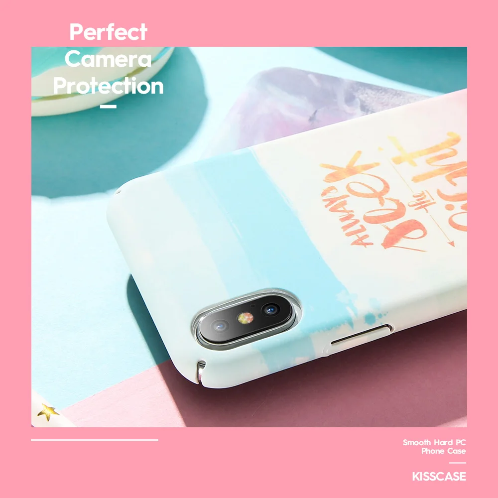 KISSCASE PC Dye Water Shell Case For iPhone XS XR MAX X Watercolor Ink Hard Cover 7 8 6 6S Plus 5 5s se Fundas |