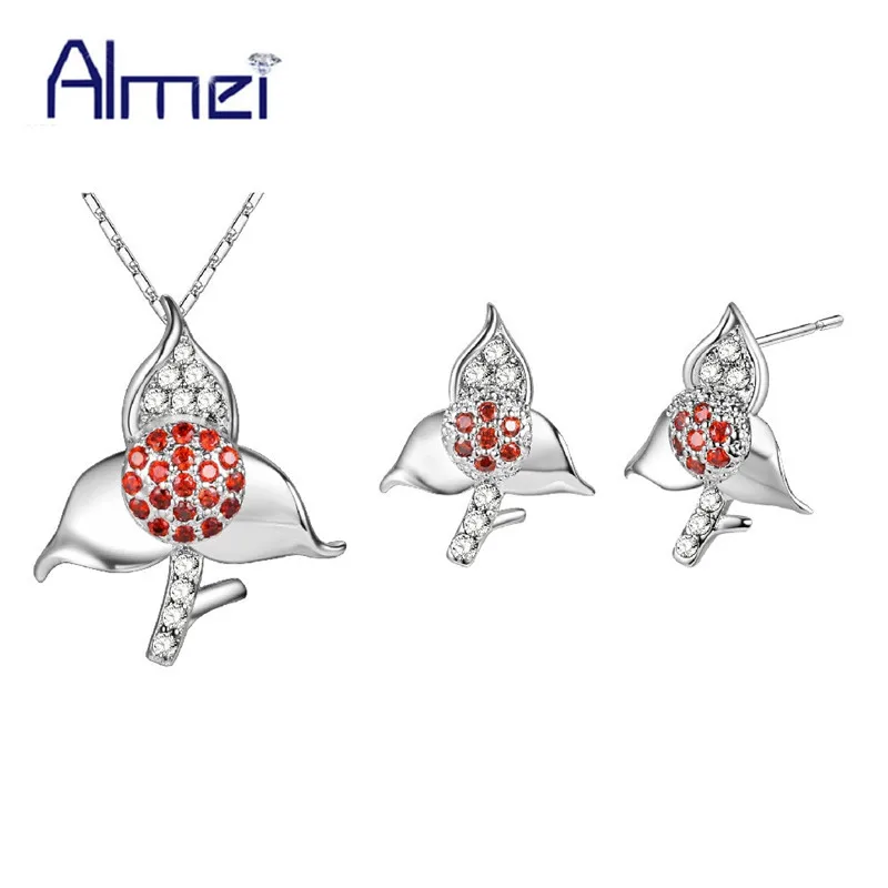 Almei 49% скидка розовое золото цвет Ювелирные наборы из кубического циркония Циркон