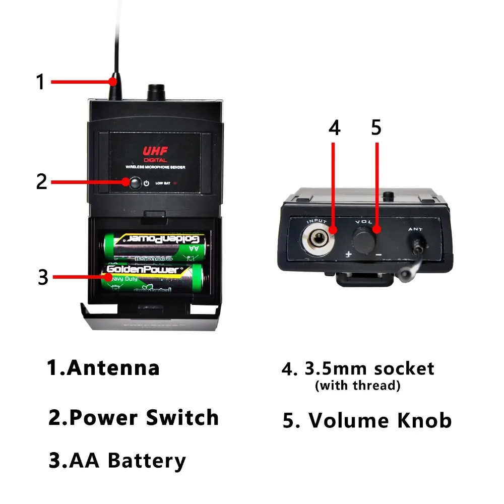 Freeboss FB U10H2 двухсторонний цифровой UHF беспроводной микрофон с 2 лацканами