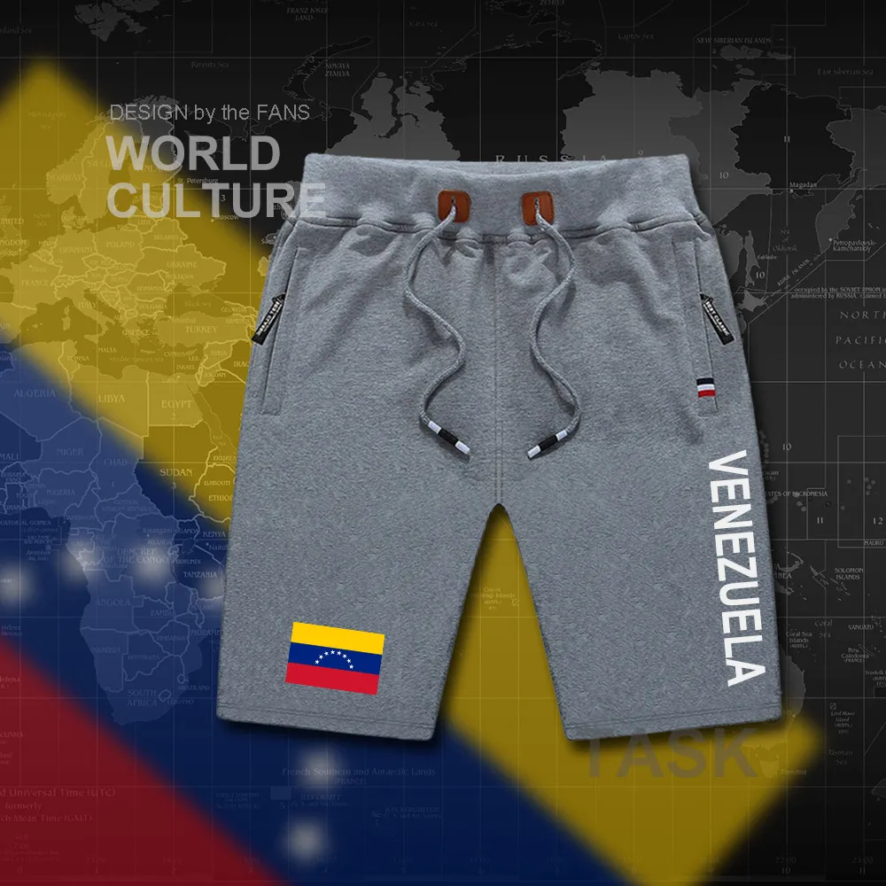 Мужские пляжные шорты Venezuela Venezuelan мужские шорты для тренировок с флагом на молнии и карманом, бодибилдинг, хлопок, VEN VE