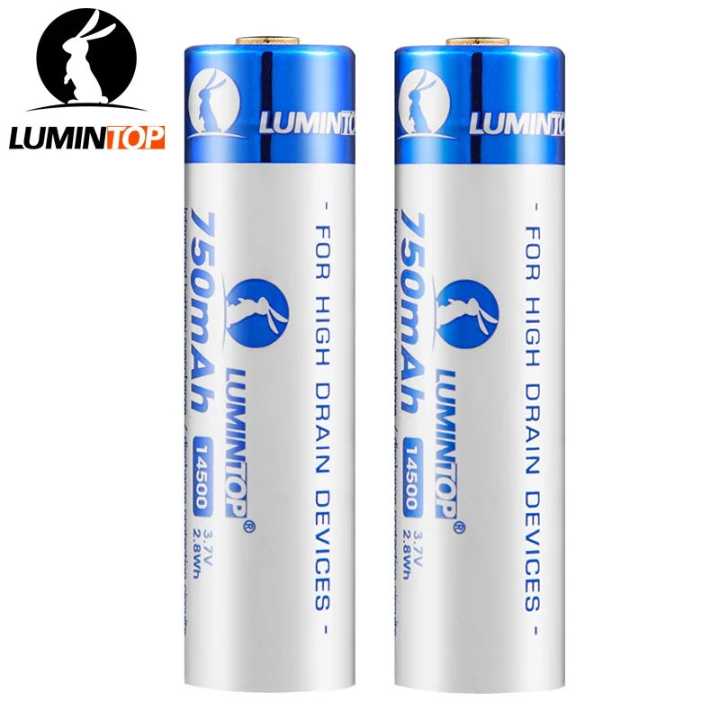 LUMINTOP 750mah 14500 3 7 v Защищенный Литий ионный аккумулятор|Портативные осветительные