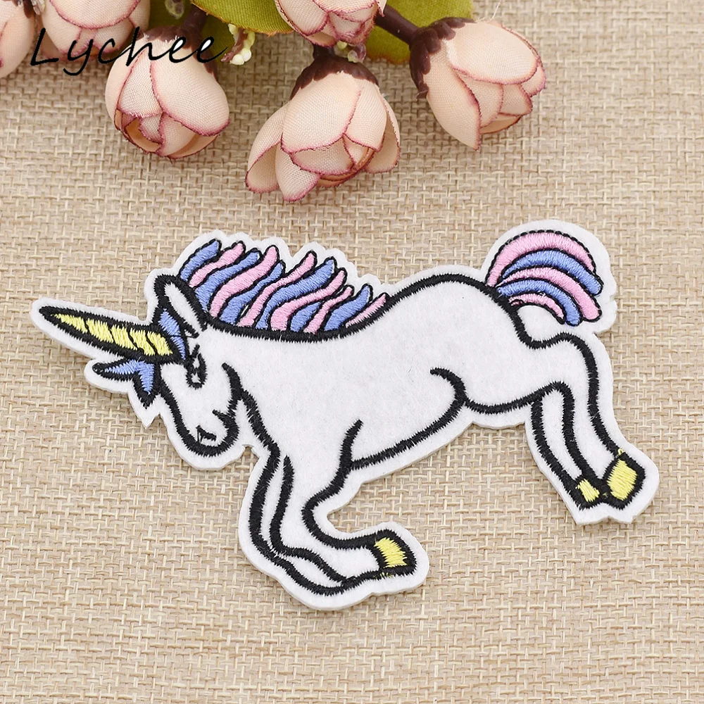 Вышивка Lychee фиолетового цвета с рисунком животного лошади единорога