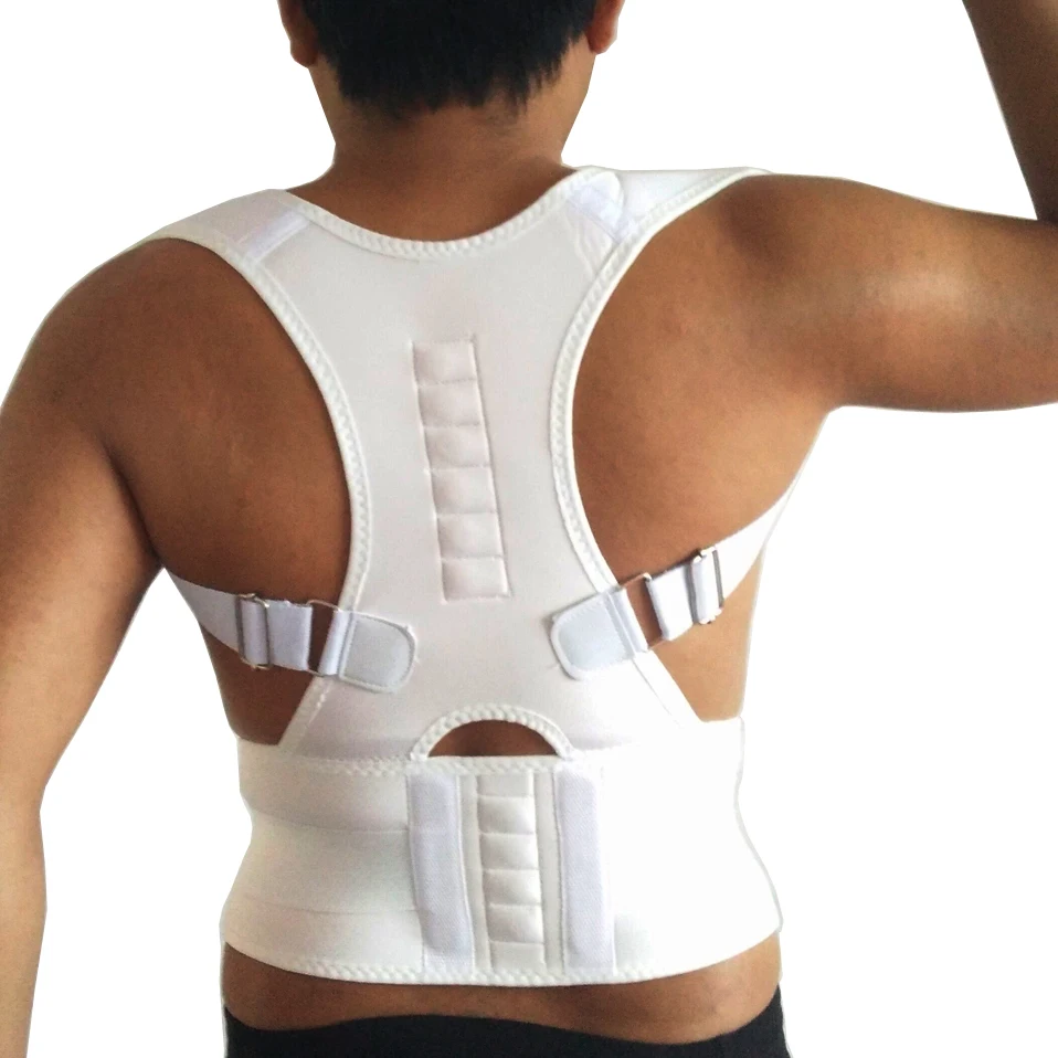 

Unisex Adjustable Magnetic Posture Corrector Corset Back Support Brace Belt Orthopedic Vest Black White